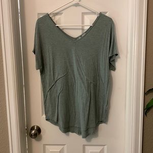 Green V neck t-shirt size M